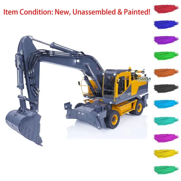 LESU 1/14 RC Model Metal Hydraulic Aoue ET30H Wheeled Excavator Digger Quick Coupler Openable Bucket Small Bucket