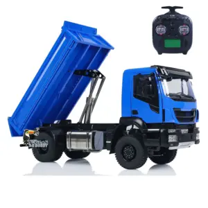 Metal 1/14 4x4 RC Hydraulic Dump Truck Customized Radio Control Tipper Car Simulation Model FlySky ST8 Assembled and Painted