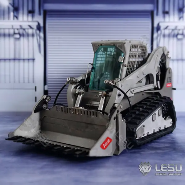LESU 1/14 Metal RC Loader Aoue-LT5 KIT Hydraulic Tracked Skid-Steer Construction Vehicle Lights Sound Fork Sieve Bucket Gripper Ripper Trailer DIY Model