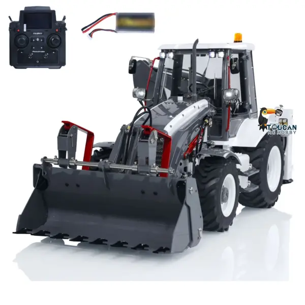 LESU 1/14 Scale RC Hydraulic Backhoe Loader AOUE BL71 Radio Controlled Construction Vehicle Loader Excavator 2 in 1 Model PL18EVLite Painted Assembled Multi functional loader