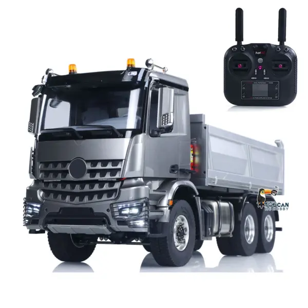 MD 1/14 6*6 Metal RC Hydraulic Dumper Truck 3348 2025Type 6WD Radio Controlled Tipper Lorry Car Model Metal Chassis 2Speed Gearbox Light Sound ESC Motor