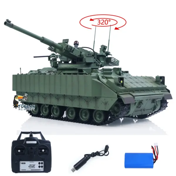 Tongde 1/16 Remote Control Tank Model M2128 Bradley Infrared System 320 Degree Rotation Turret Light Sounds Battery Ready to Run