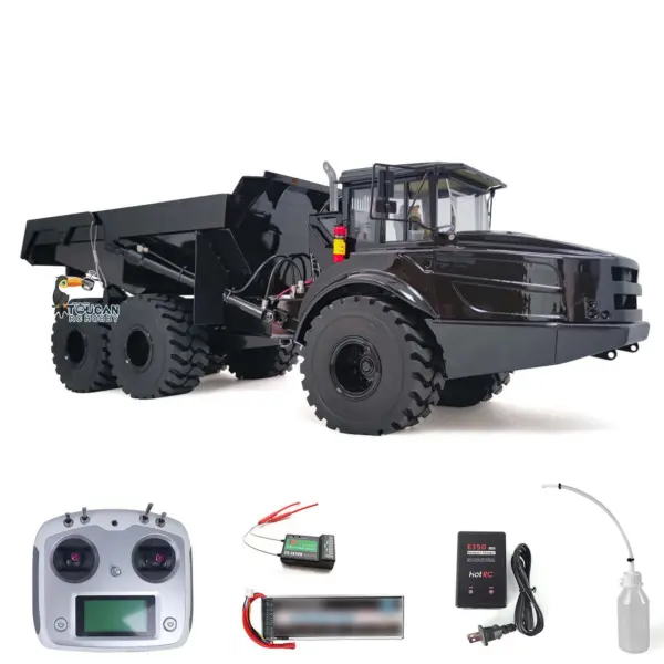 1/14 Metal RC Articulated Truck 6x6 Dumper Car RTR Model A40G Remote Control Construction Vehicles Hydraulic Lifting Tipper Sound Light Brushless Pump Gift Toys for Adult