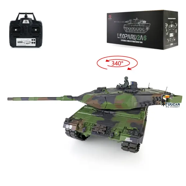 2.4Ghz Remote Control RC Tank Heng Long 1/16 Scale TK7.0 Main Board Leopard2A6 3889 Ready to Run Shooting BBs Turret Rotating