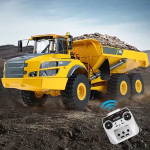 Metal DoubleE 1/16 Remote Control Articulated Dumper 6WD Electric Remote Control Truck Model 10KG Load Capacity Openable Door