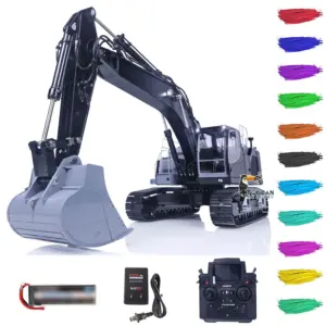 1/14 Metal LESU LR945 RC Hydraulic Excavator Remote Controlled Digger Assembled Painted Model PL18EV Lite ESC Servo