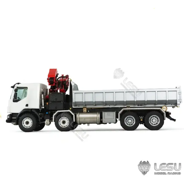 2Speed LESU Remote Control Hydraulic Roll on off Dumper Crane 1/14 RC Tipper Lock Differential Axle Metal 8X8 Chassis Gerabox