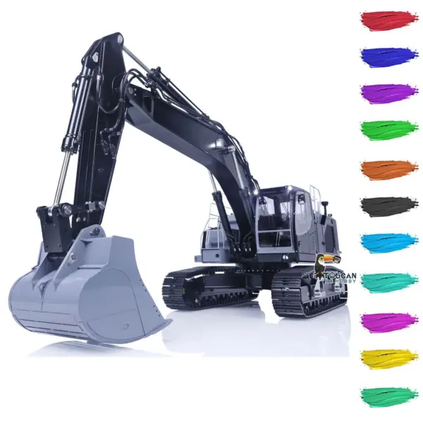 1/14 Metal LESU LR945 RC Hydraulic Excavator Remote Controlled Digger Assembled Painted Model PL18EV Lite ESC Servo