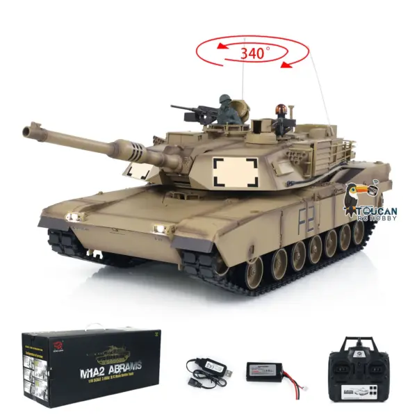 2.4Ghz Henglong 1/16 Scale 7.0 Plastic Ver M1A2 Abrams RTR RC Tank 3918 Model