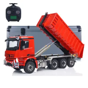 1/14 8*8 RC Hydraulic Equipment Radio Controlled Truck Roll Off Full Dumper Car Rear Axle Steering Assembled Painted Vehicles