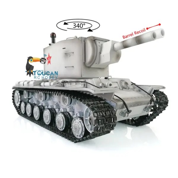 Henglong 1/16 7.0 Plastic Ver Painted Gigant RC Tank Soviet KV-2 RTR 3949 Barrel Recoil Suspension Arms BB Shooting