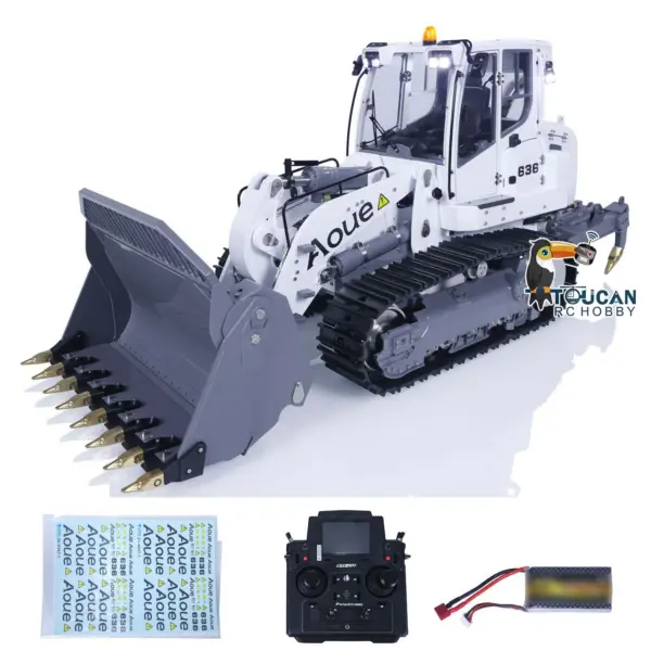 LESU 1/14 636 Hydraulic Construction Vehicles Radio Controlle Track Loader Light Sound Motor Metal Openable Closable Bucket