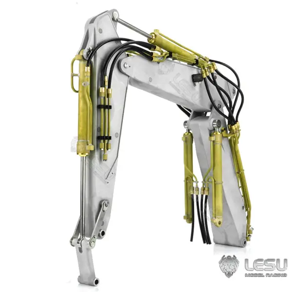 LESU Painted 1/14 Metal Aoue ET26L Hydraulic RC Excavator Three-section Ripper Bucket Tree Digging Tool Compactor Trailer Crusher