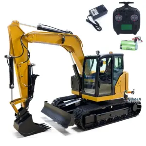 Metal 1/14 C308 Radio Control Hydraulic Excavator 4Valve RC Digger Engineering Vehicle Flysky ST8 Radio Lights Battery Assembled
