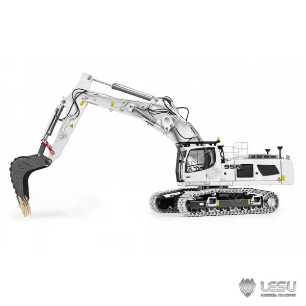95% Metal LESU LR956 3 Arms 1/14 RC Hydraulic Excavator Remote Control Digger 7CH Valve Dual Pumps Light PL18EV LITE Battery