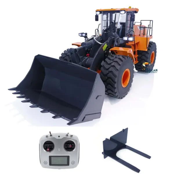 1/14 Scale RC Hydraulic Loader WA470 Metal Construction Vehicle 980L Remote Control Lights Sound Radio System
