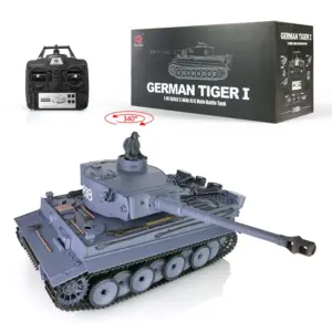 Henglong 1/16 Plastic German Tiger I RC Tank 3818 TK7.0 Version Remote Control Tank Sound Effect Smoking Gearbox w/o Recoil Barrel