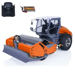1/14 LESU Aoue-H13i RC Hydraulic Road Roller Orange Electric Assembled Engineering Metal Vehicle Sound Light System PL18EVLite