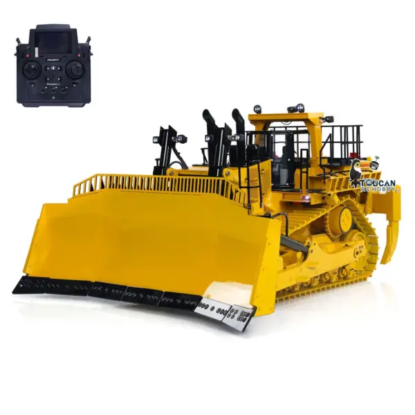 1/14 D11T 3-Plow RC Hydraulic Heavy-duty Bulldozer Remote Control Dozers PL18EV Sound Light Smoke Assembled and Painted