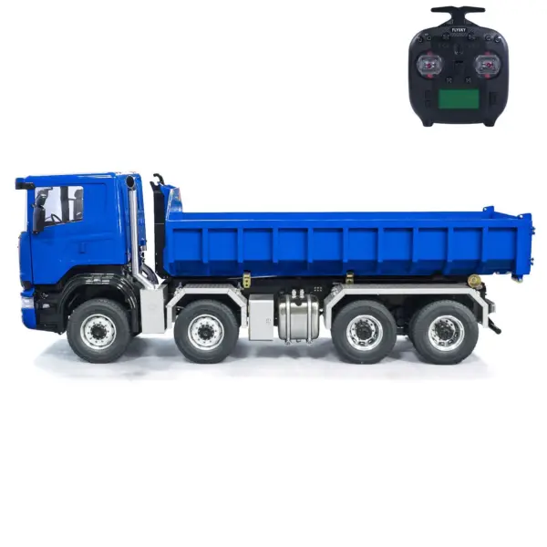 1/14 8x8 RC Hydraulic Full Dump Truck Roll On Off Dumper Trucks 3-speed Transmission Differential Lock Axles Motor Servo ESC