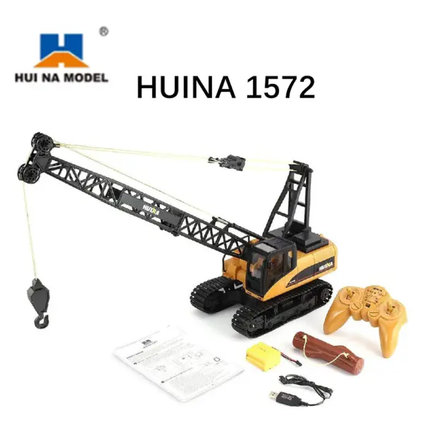 HUINA 572 15CH RC 1/14 Scale Construction Crane Truck Tower Excavator RTR Model Car Toy 2.4Ghz Remote Control Battery