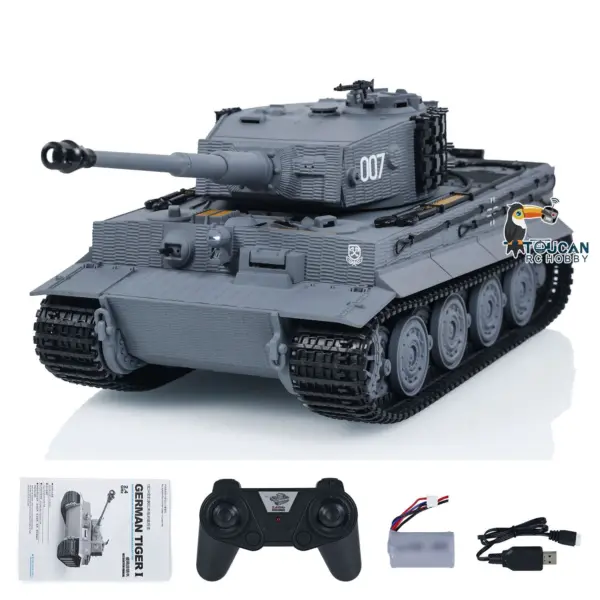1/24 RC Battle Tank Taigen Tiger I Remote Control Infrared Combat Military Tanks Barrel Recoil LED Flash