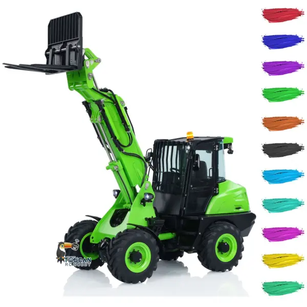 LESU AT1050 1/14 RC Hydraulic Telescopic Arm Loader Fork 4X4 Finished Truck Car Forklift Truck Emulated Car Hobby Models
