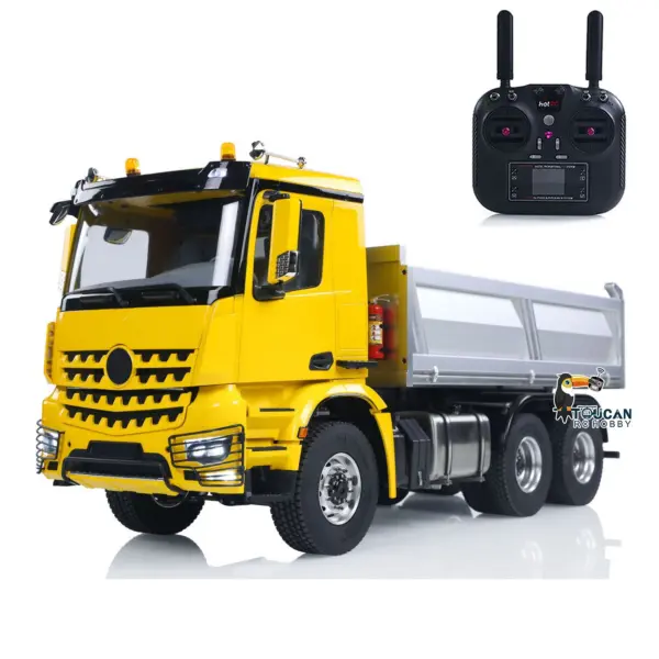 MD 1/14 6*6 Metal RC Hydraulic Dumper Truck 3348 2025Type 6WD Radio Controlled Tipper Lorry Car Model Metal Chassis 2Speed Gearbox Light Sound ESC Motor