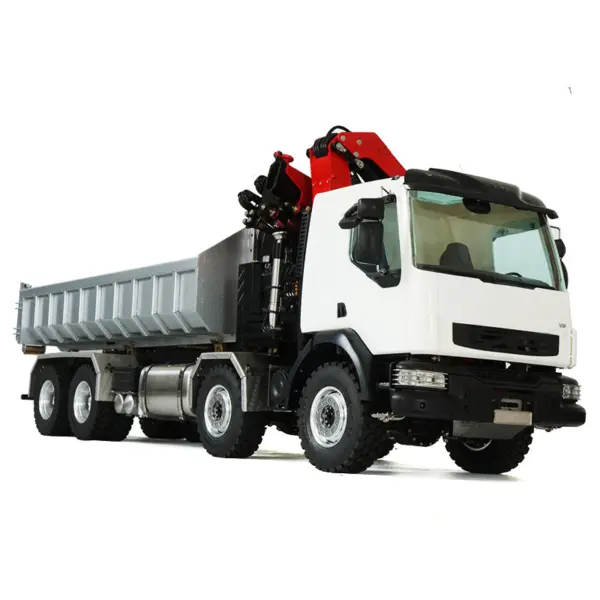 2Speed LESU Remote Control Hydraulic Roll on off Dumper Crane 1/14 RC Tipper Lock Differential Axle Metal 8X8 Chassis Gerabox