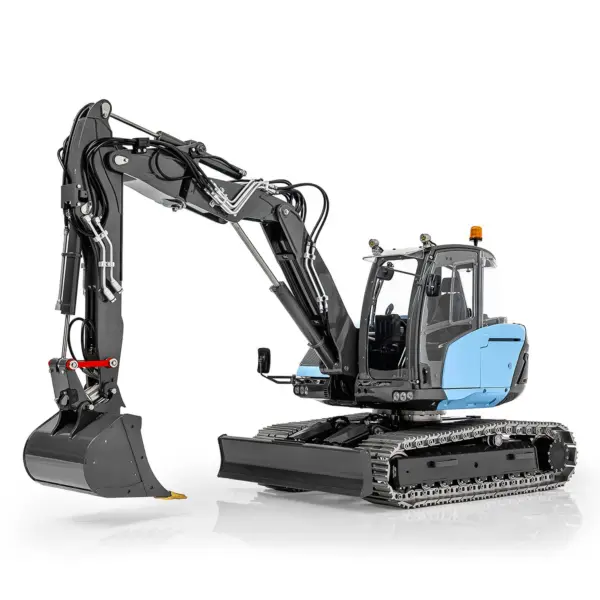 Metal LESU 1/14 RC Hydraulic Excavator MC15 CNC Shell 4 Arms Remote Control Digger 9CH Valves Dual Pumps Quick Released Coupler
