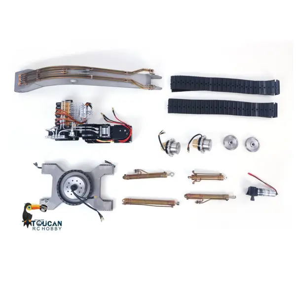 Metal LESU C374F KIT Model 1/14 Hydraulic Remote Control Heavy Excavator RC Digger 6CH Valve LCD Screen Light Pump Hobbywing ESC