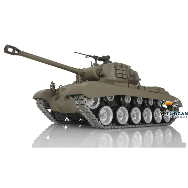 Henglong 1/16 7.0 Customized M26 Pershing RTR RC Tank 3838 w/ 360Degrees Rotating Turret Metal Tracks Idler Sproket Road Wheels Smoking