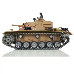 Henglong FPV 1/16 7.0 Customized Panzer III H RTR RC Tank 3849 Metal Track Wheel Radio Controller Infrared Combating Transmitter & Receiver BB Pellets