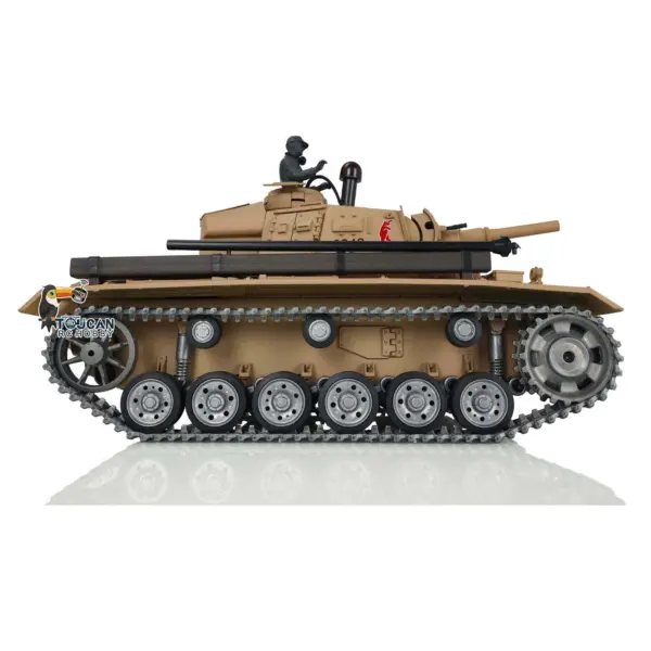 Henglong 1/16 7.0 Customized Panzer III H RTR RC Tank 3849 Heavy Model Metal Tracks Wheels Radio Controller 360 Degree Turret Rotation Infrared Combating Receiver & Transmitter