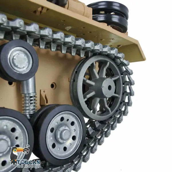 Henglong 1/16 7.0 Customized Panzer III H RTR RC Tank 3849 Heavy Model Metal Tracks Wheels Radio Controller 360 Degree Turret Rotation Infrared Combating Receiver & Transmitter