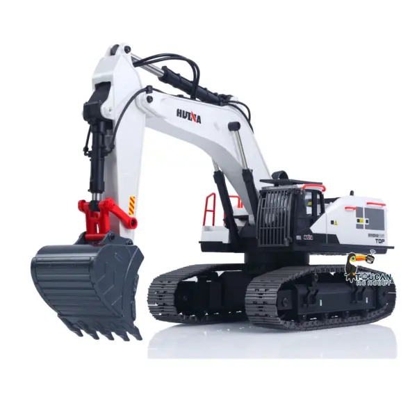 1/14 HUINA RC Metal Excavator Ready to Run Toys 1594 Radio Lights Sound Battery 28CH Sound W/ Bucket Drill Round Wood Garb Gifts