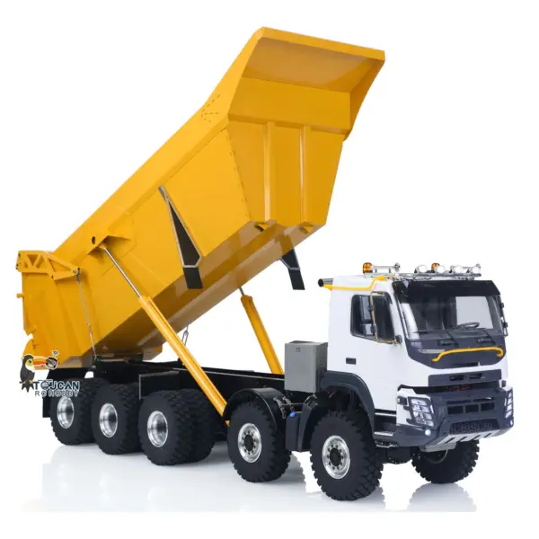 JDM 219 1/14 Metal Radio Controlled Hydraulic Dumper Truck 10X10 10X6 RC Tipper 3Speed Axles Transfer Case Differential Locks
