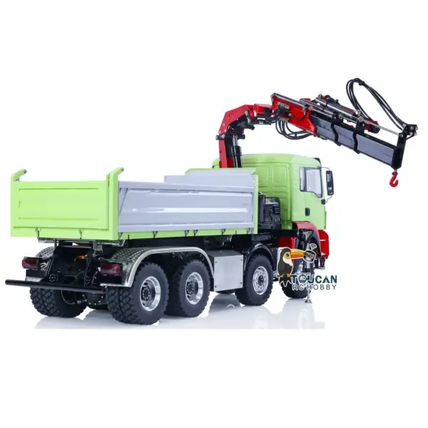LESU 1/14 8X8 RC Hydraulic 3-Ways Dumper Truck for Remote Control Crane 2Speed Gearbox Tipper W/ Sound Light ESC Servo