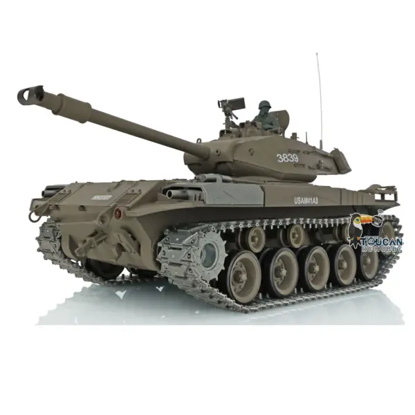 Henglong 1/16 7.0 Upgraded RC Tank Walker USA Bulldog 3839 RTR Remote Control Tank W/ Smoking Steel Gearbox Metal Tracks Sproket