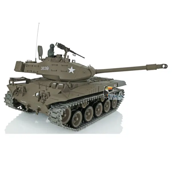 Henglong 1/16 7.0 Upgraded RC Tank Walker USA Bulldog 3839 RTR Remote Control Tank W/ Smoking Steel Gearbox Metal Tracks Sproket