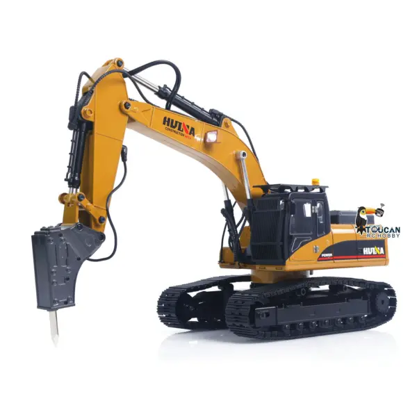 HUINA New Upgrade 580 1/14 Metal Excavator Model Engineering Vehicle Electric Ball Grabber 360 Rotating Shear Claw Sound Lights