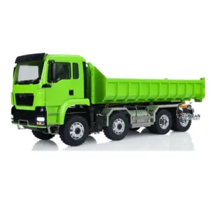 LESU TGS 1/14 RC Hydraulic Roll On Off Dump Truck 8x8 Metal Chassis Dumper Differential Lock EDS Axles 2Speed Gearbox Model Car