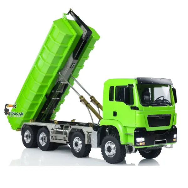 LESU TGS 1/14 RC Hydraulic Roll On Off Dump Truck 8x8 Metal Chassis Dumper Differential Lock EDS Axles 2Speed Gearbox Model Car