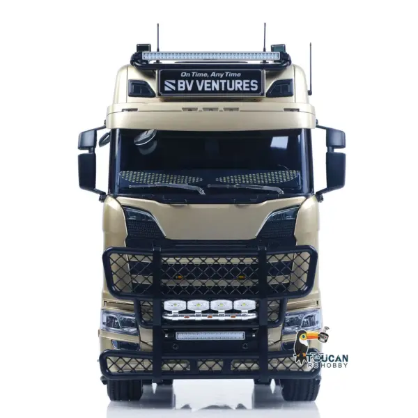 Plastic 1/14 RC Tractor Truck 56379 Remote Control Construction Vehicle Customized by Toucanhobby 4X2 Chassis 3Speed Gearbox Flowing Water Light Smoke Unit ST8 Radio RTR