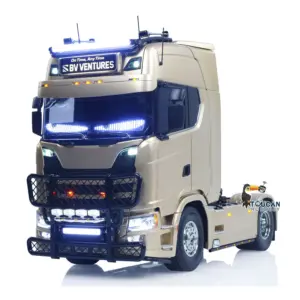 Plastic 1/14 RC Tractor Truck 56379 Remote Control Construction Vehicle Customized by Toucanhobby 4X2 Chassis 3Speed Gearbox Flowing Water Light Smoke Unit ST8 Radio RTR