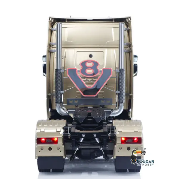 Plastic 1/14 RC Tractor Truck 56379 Remote Control Construction Vehicle Customized by Toucanhobby 4X2 Chassis 3Speed Gearbox Flowing Water Light Smoke Unit ST8 Radio RTR