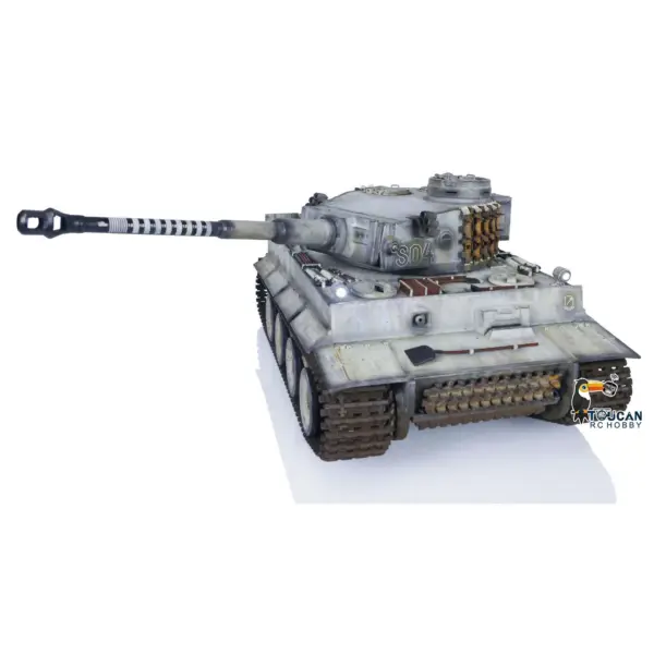 Henglong 1/16 Plastic Painted 7.0 RC Tank 3818 Tiger I Military Armored Vehicleual Spray Collection Model FPV 360 Turret