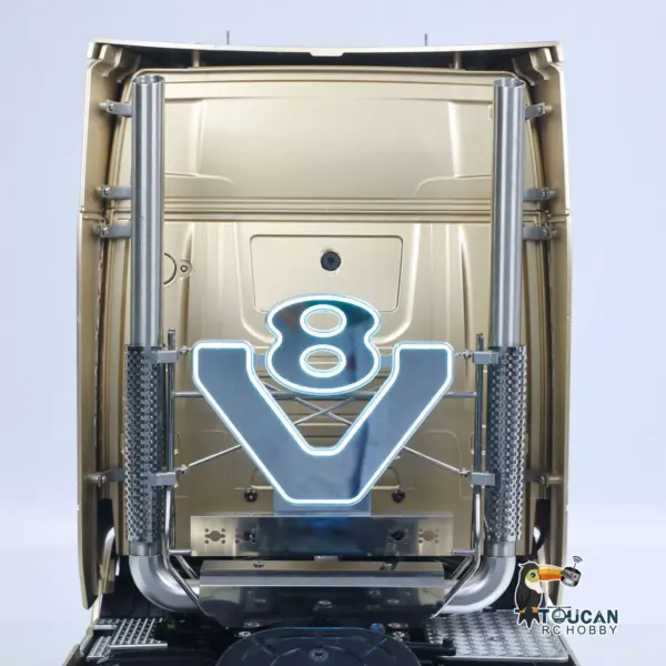 Plastic 1/14 RC Tractor Truck 56379 Remote Control Construction Vehicle Customized by Toucanhobby 4X2 Chassis 3Speed Gearbox Flowing Water Light Smoke Unit ST8 Radio RTR