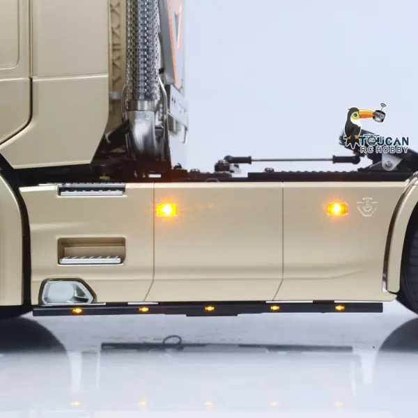 Plastic 1/14 RC Tractor Truck 56379 Remote Control Construction Vehicle Customized by Toucanhobby 4X2 Chassis 3Speed Gearbox Flowing Water Light Smoke Unit ST8 Radio RTR