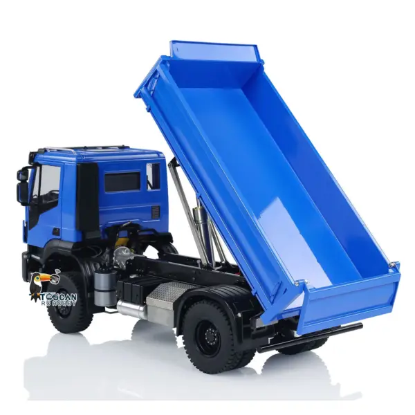 Metal 1/14 4x4 RC Hydraulic Dump Truck Customized Radio Control Tipper Car Simulation Model FlySky ST8 Assembled and Painted
